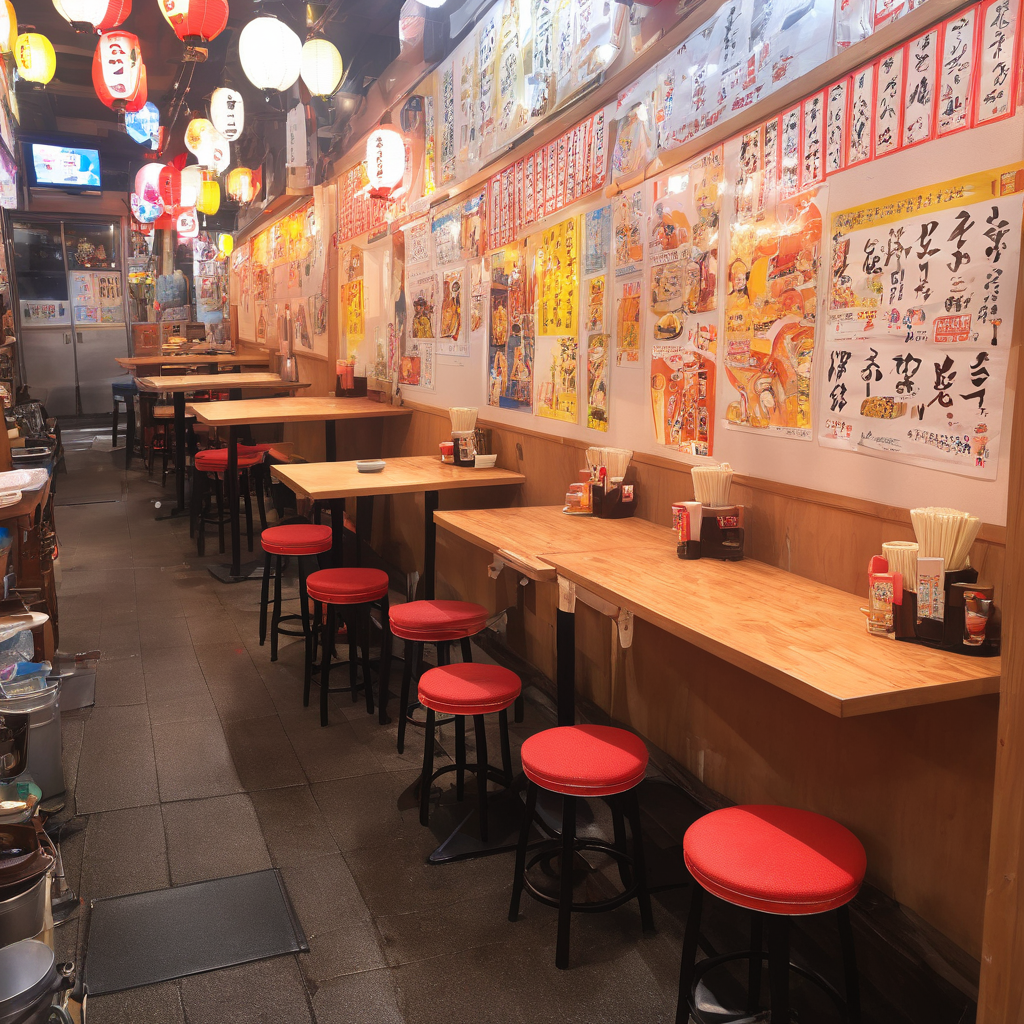 masterpiece, best quality, ultra-detailed, illustration,
sakaba, scenery, table, stool, chair, indoors, poster (object), night, window, cup, lamp, lantern, trash can, light, neon lights, japanese architecture, japan, realistic, photo background, photo (medium)
 <lora:taisyu_sakaba_SDXL_V2:1>