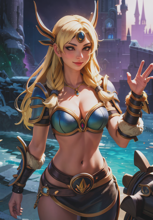 <lora:smite_freya:0.8>, smite_freya, smirk,, (gorgeous, beautiful, enchanting:1.3)