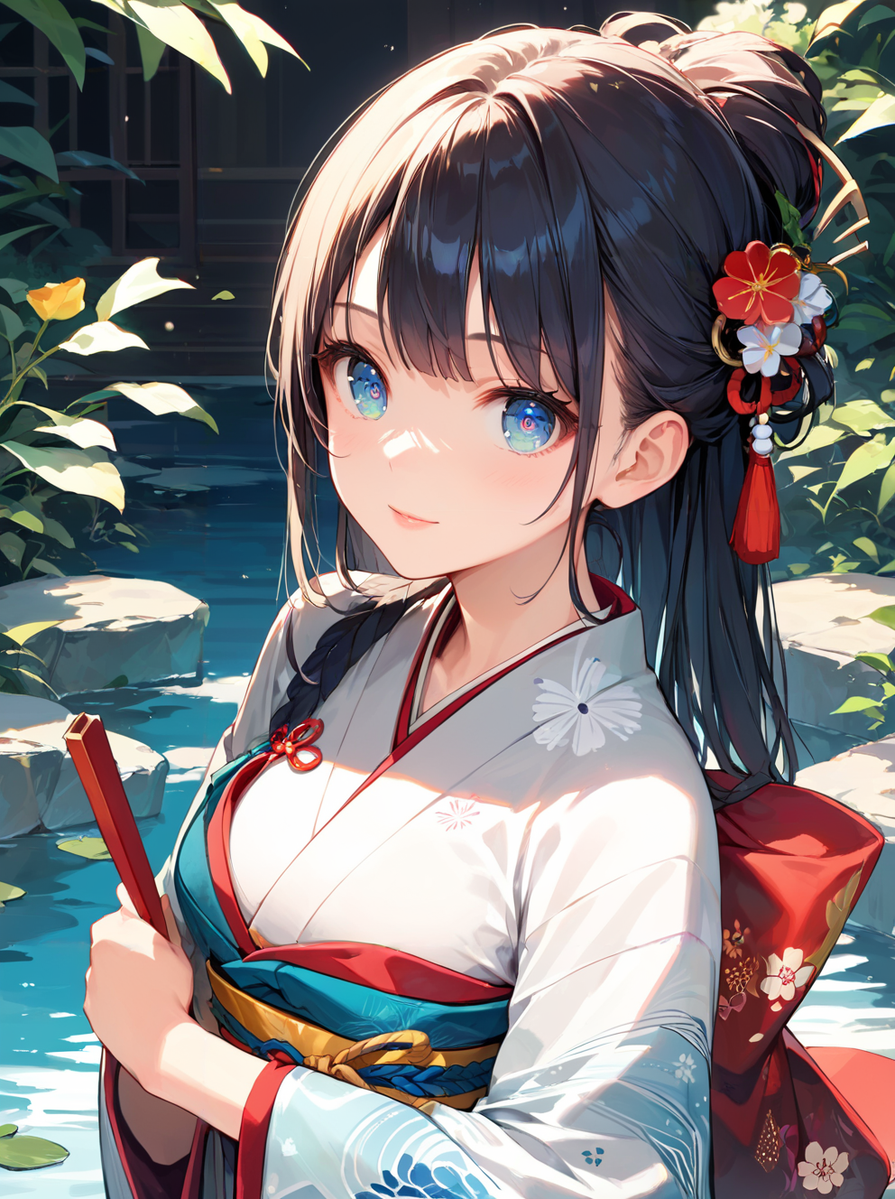 score_9, score_8_up, score_7_up,source_anime, high res image,masterpiece,best quality,girl,cute face,clear skin,shiny hair,ultra detailed eyes,kimono
