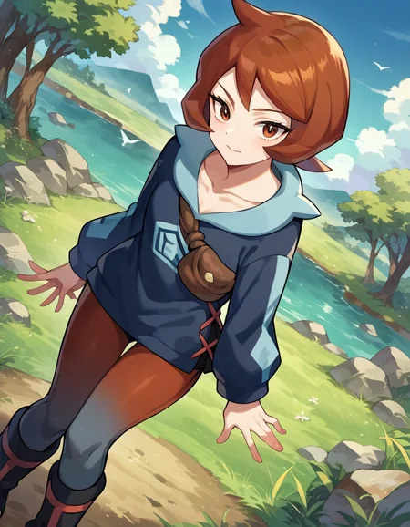 score_9, score_8_up, score_7_up, source_anime,
pokemonarezu, <lora:pokemon-arezu-ponyxl-lora-nochekaiser:1>
pokemonarezu, brown hair, cowlick, short hair, brown eyes,
black footwear, boots, collarbone, diamond clan outfit, jacket, long sleeves, pantyhose,
outdoors, nature,
looking at viewer, cowboy shot, dutch angle,