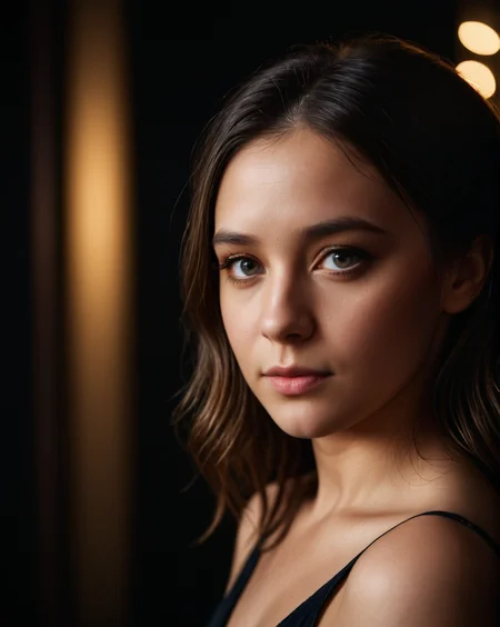 cinematic film still cute face, 43stl1ght1ng, low light, dramatic lighting, darkness, window lighting, eye lighting, water, black background, <lora:S4ndr4_nm_4:0.75> S4ndr4 . shallow depth of field, vignette, highly detailed, high budget, bokeh, cinemascope, moody, epic, gorgeous, film grain, grainy