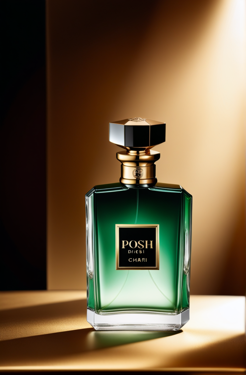 ((( chiaroscuro, dark dim scene of  [POSH] logo on pefume bottle, crazy ad,  glamour,  creative dreaming.  <lora:Glamour:1>, glamour-style, luxury, absurdres, detailed, macro details, 8k, hyper realistic, texture surface details, color photo, atmospheric, light and shadow, crepuscular, slight athmospheric mist))) !