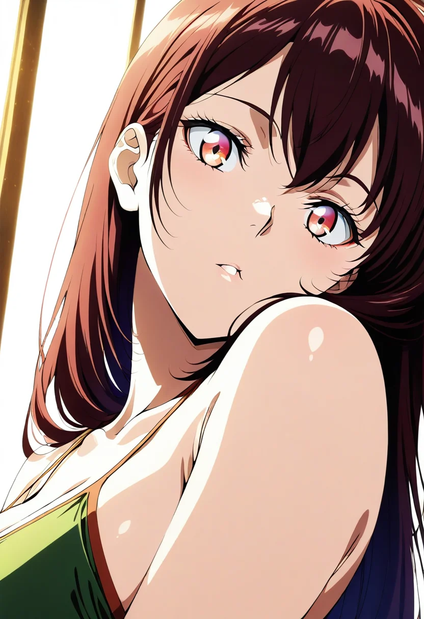 1girl, solo, straight_hair, portrait, from side, from front, looking at viewer, <lora:v0101_shoulder_to_cheek-000005:1.2>, shoulder_to_cheek, masterpiece, best quality, Ultra detailed, super detailed skin, beautiful detailed eyes, extremely detailed face, extremely detailed hair, sleek hair, collarbone, breasts, clothes, cleavage, bare shoulders,