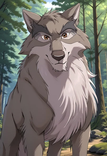 Nava, wolf, feral, male, solo, hi res, eyes focus, handsome, smiling, forest, sunny, forest background, detailed background, hi res, detailed eyes, eyes focus, big iris, 4k perfect eyes, perfect face, 5fingers, best artwork, highly detailed ultra quality
