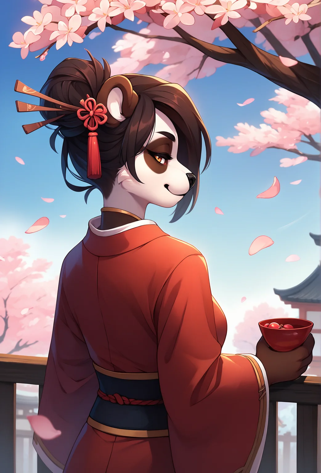 score_9, score_8_up, score_7_up, score_6_up, score_5_up, score_4_up, <lora:fluffkevlar_style_ponyXL_v1:1.0>, rating_safe,
1girl, furry, panda, cherry blossoms,
