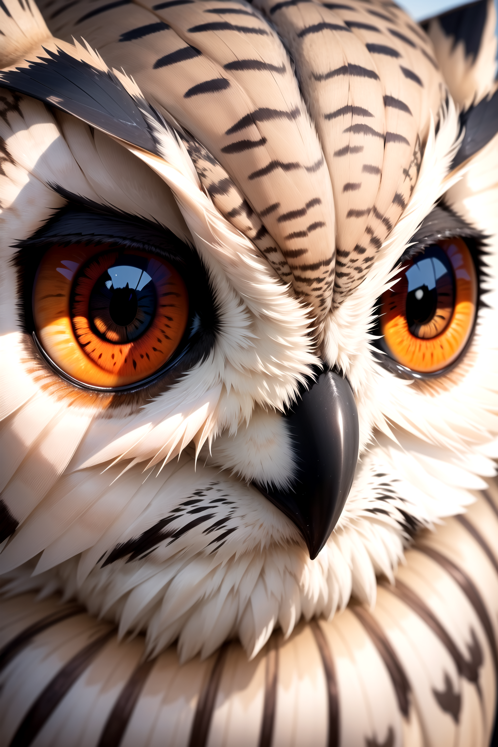 a close-up of the eyes of an owl