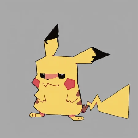 <lora:Zyg_epoch_10:0.9> zyg-png, geometric, sharp, solo, yellow pikachu, pokemon, no humans, pokemon (creature)