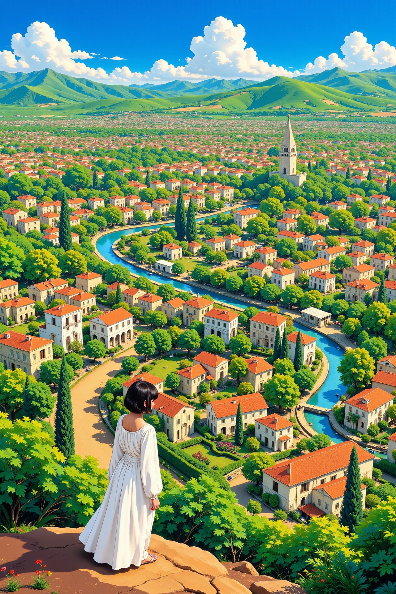 Tunisian beautiful  landscape, day, woman, very intricate, very detailed, sharp, bright, colorful, <lora:Hand v2:0.5> <lora:Anti-Blur:1><lora:Insane Detail Slider:0.25>  <lora:flux.1_lora_flyway_Epic-detail_v2:0.3> <lora:fluxenhancer:0.25> <lora:Anime_style:0.6> anime style