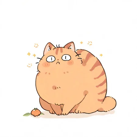 (cat:1.2), orange cat, (no humans:1.1), (cute:1.2), solo, fat cat, pout, food,
\(seedyoulater \), naguru \(cyoroama\),
very awa, masterpiece, highres, absurdres, newest,
<lora:TA_trained:0.75>, chibi, <lora:ponyv4_noob1_2_adamW-000017:0.5>, <lora:shiroski:0.75>,