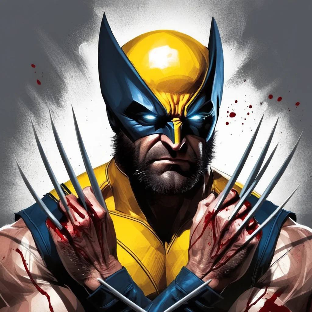 concept art of <lora:comic book magazine:1> from a comic book magazine style
wolverine Logan a man with a wolverine hands and a bloody face comic book magazine style, digital artwork, illustrative, painterly, matte painting, highly detailed