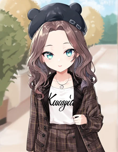 score_9, score_8_up, score_7_up, source_anime, anime, BREAK, best quality, very aesthetic, crisp image, absurdres, hotfiy, outdoors, <lora:natsuiromatsuriponyXL1_0:1>, 1girl, matsuristreetcasual, animal hat, jacket, forehead,