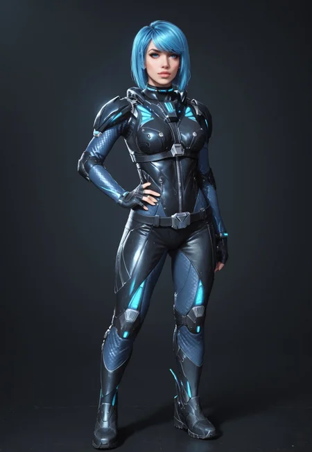 safe_pos, core_9, score_8_up, score_8, semi realistic, ultra detailed, 8k, high quality, hi res, high quality, detailed eyes, perfecteyes, detailed face, 1girl, sharp focus, cowboy-shot, focus on hip, (1girl:1.2), Nyx from Quake Champions, futuristic assassin outfit, pistol in hand, pale skin, long legs, (glowing bobcut blue hair, side bangs), realistic, cinematic angle, cinematic lighting, athletic body, intense face, glowing blue eyes, stealthy pose
BREAK
infiltrating a high-tech corporate facility at night
BREAK
source_sci_fi_art, rating_explicit, expressive, full body, dynamic pose
BREAK
detailed beautiful background, futuristic architecture, neon lights, advanced security systems, holographic displays, dark shadows, tense atmosphere
(full clothed)