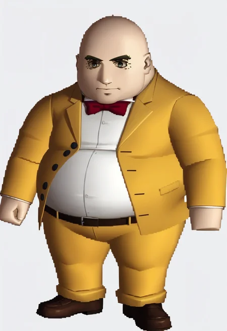 score_9, score_7_up BREAK  ffviichibis, chibi, standing, full body, white background,p5principal, fat man, obese, bald,yellow jacket, formal, white shirt, red bow tie, belt, yellow pants, brown shoes  <lora:zs_FFVIIChibisXL_1:1.2>   <lora:p5kobayakawa-pdxl-nvwls-v1:0.8>