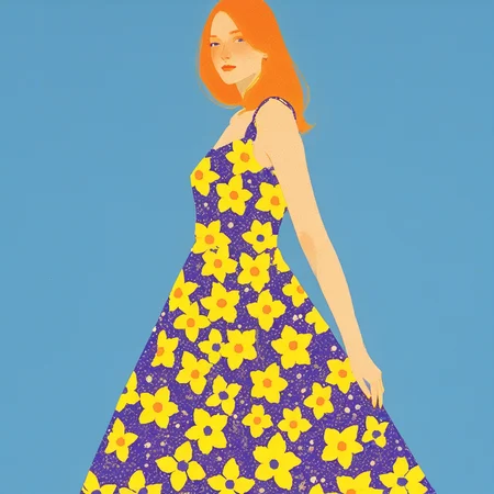 woman in a flower dress