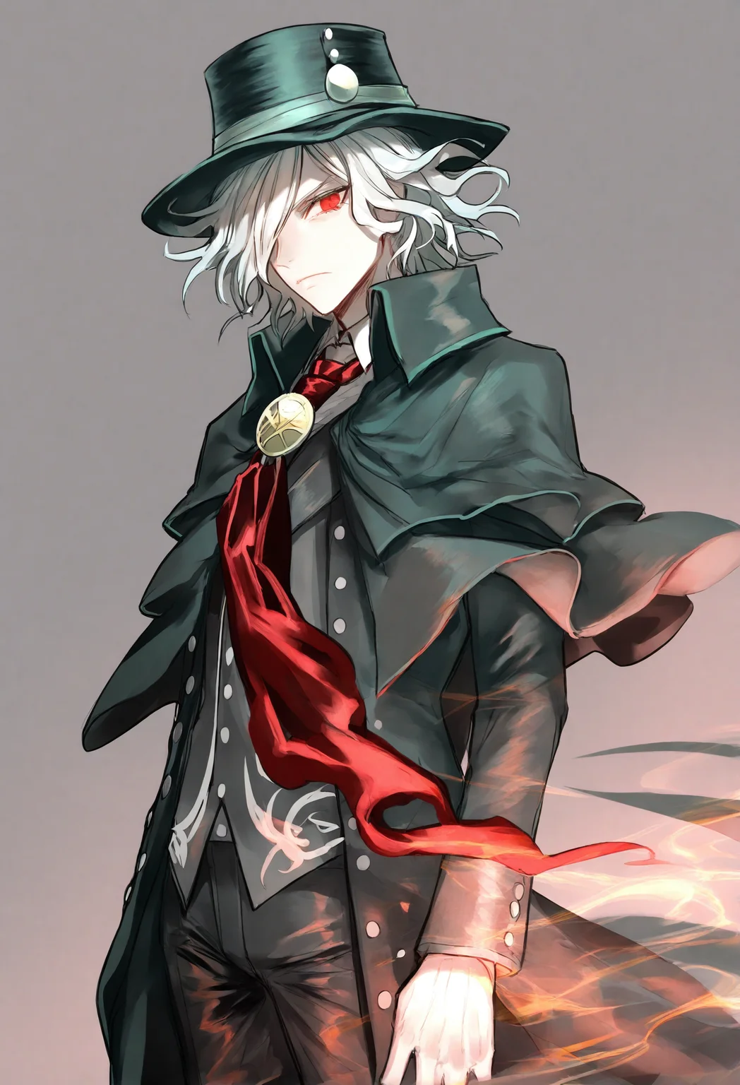 edmond dantes \(fate\), edmond dantes \(first ascension\) \(fate\), fate/grand order, fate \(series\), 1boy, bishounen, fedora, formal clothes, hair over one eye, hat, jacket, long sleeves, looking at viewer, male focus, red eyes, short hair, simple background, solo, suit, wavy hair, white hair
,masterpiece,best quality,very aesthetic,absurdres
<lora:pottsnessforNoob:0.95>