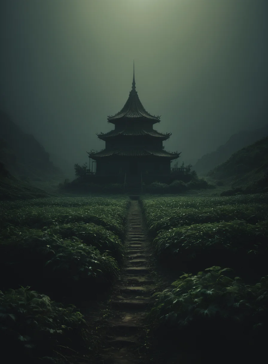 Aether cultivators with serene details, graphic illustration, hyperrealistic representation of gloomy layered with subtle geometry, matte, Medium close-up, naive style, <lora:Consistency Corrector XL:0.4>, Technical photography, <lora:zavy-cntrst-sdxl:1.3> dark, low-key