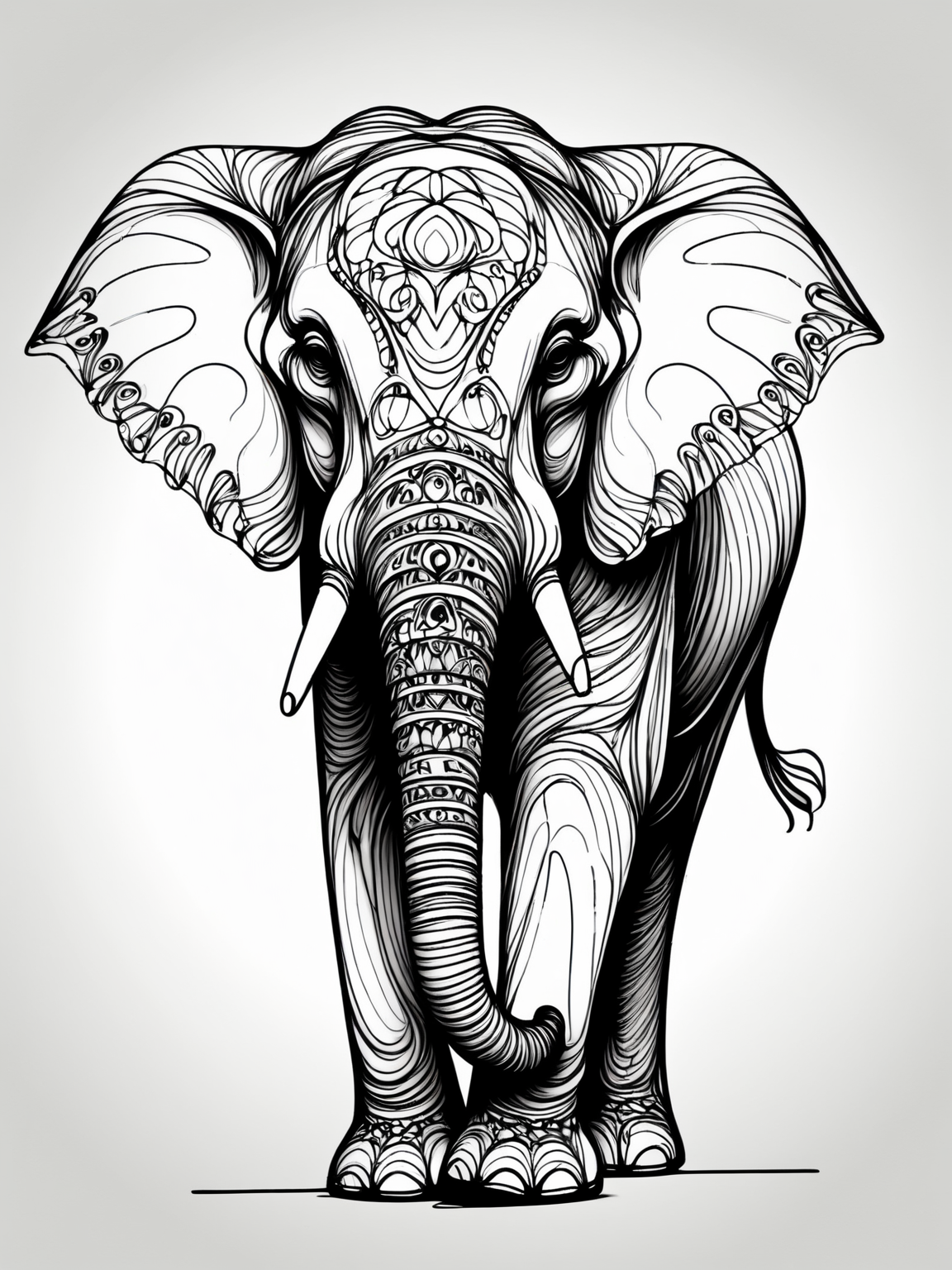 An intricate ais-lineart elephant <lora:Line_Art_SDXL:1>