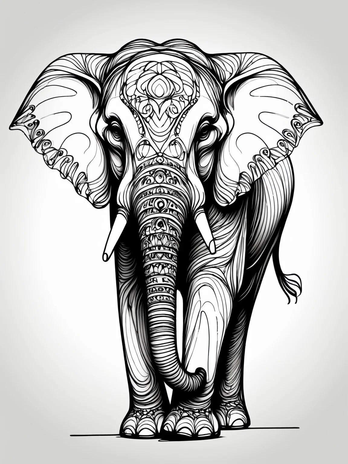 An intricate ais-lineart elephant <lora:Line_Art_SDXL:1>