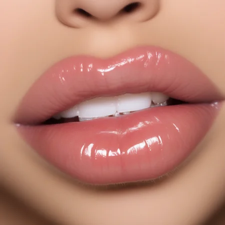 high quality image, lip gloss, close up, plump lips, sexy mouth, mouth slightly open, teeth showing, beautiful