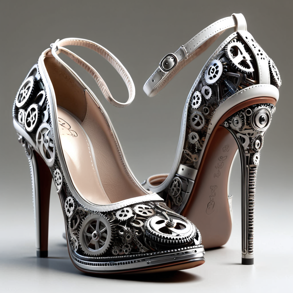g3ars, a pair of high heels made out of gears <lora:Gears_World_Morph:1>