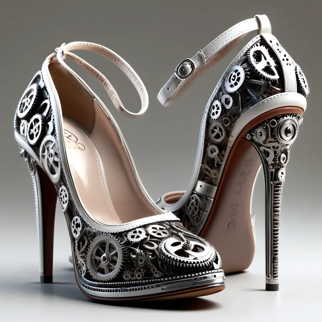g3ars, a pair of high heels made out of gears <lora:Gears_World_Morph:1>