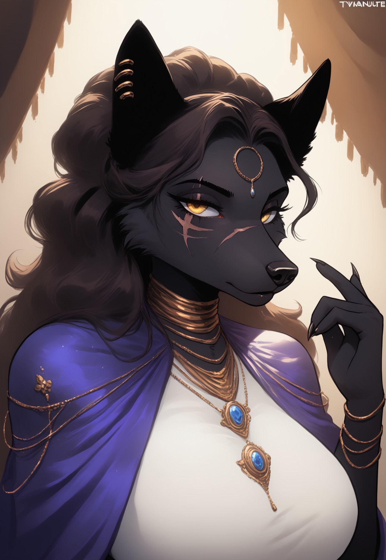 safe_pos, (((dark black fur)))score_9, score_8_up:1.1), score_7_up, masterpiece, perfect face, beautiful face, perfect hands, beautiful hands, <lora:Tanya_LOR:1>, TanyaLOR, TanyaEnsemble, furry female, wolf, solo, long hair, looking at viewer, 1girl,, animal ears, dark brown hair, yellow eyes, female focus,  scar, , piercing,  claws, scar on face, furry, sharp fingernails,  full body,  , , barefoot, sitting , big breasts, spread legs,  indoorscurvy ass(((extra thicc thighs)))hyper thighs,