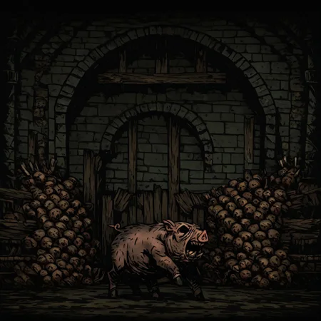 masterpiece, best quality, newest, absurdres, highres,
TTCSV1.0,
DDWarrens-BGV1.0, dark, scenery, indoors,
1boy,
DD-SwinemanV1.0, swine, pig,