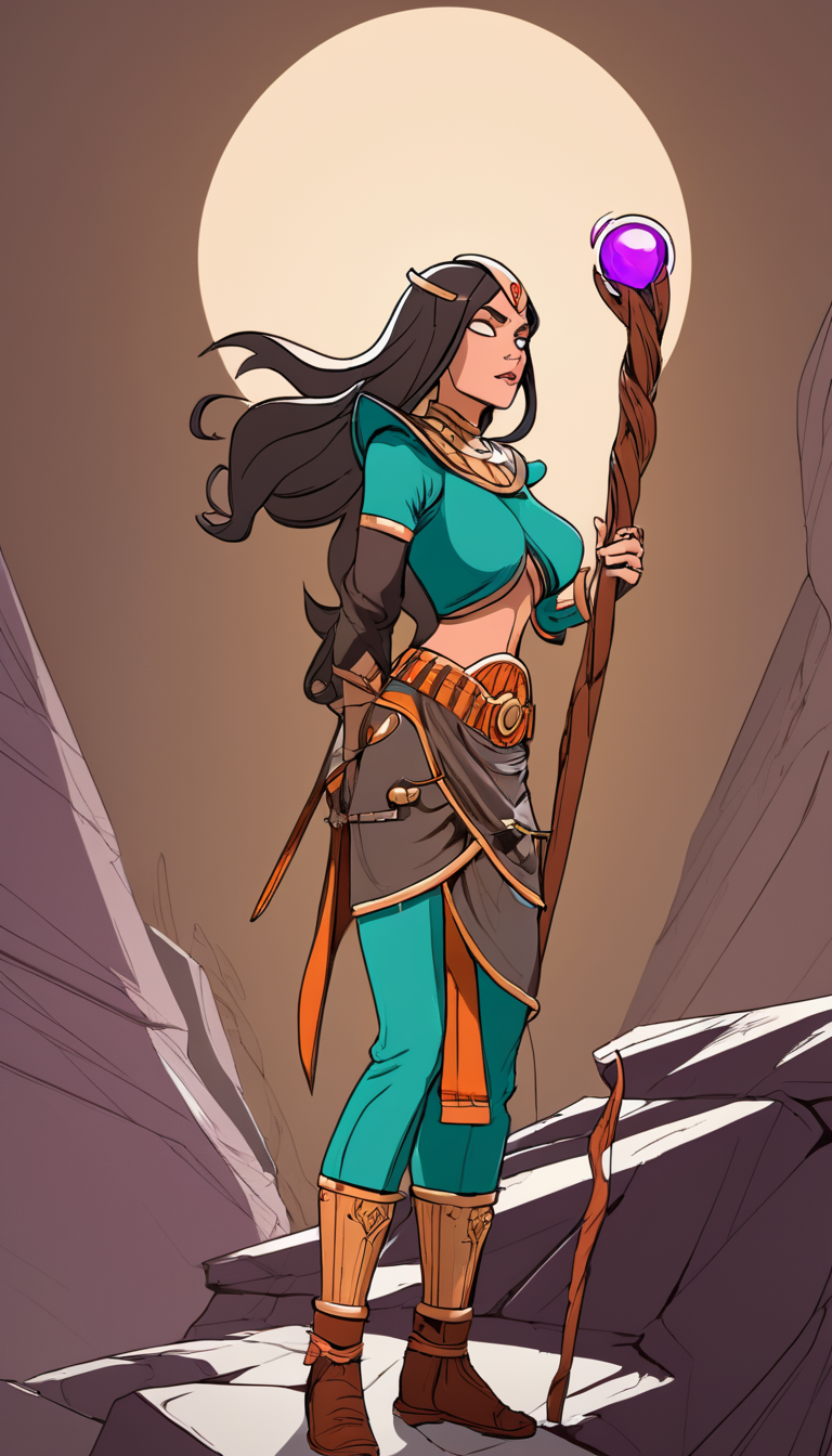 Cinematic scene, hero view, d2s sorceress <lora:diablo_2_sorceress_xl_v1:1>, action pose, detailed background, masterpiece, best quality, high quality, highres, absurdres, Vector art, Vivid colors, Clean lines, Sharp edges, Minimalist, Precise geometry, Simplistic, Smooth curves, Bold outlines, Crisp shapes, Flat colors, Illustration art piece, High contrast shadows, Technical illustration, Graphic design, Vector graphics, High contrast, Precision artwork, Linear compositions, Scalable artwork, Digital art