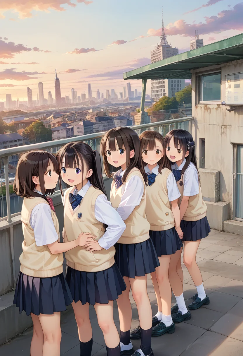 score_9, score_8_up, score_7_up, rating_safe, masterpiece, best quality, absurdres, unity 8k wallpaper, official art, official style, source_anime, uncensored, game cg, megami magazine,
okujyou, multiple girls, 6+girls, school uniform, multiple boys, real world location, 6+boys, outdoors, long hair, sky, skirt, brown hair, city, black hair, short hair, jacket, day, cityscape, sweater vest
<lora:gakkou_okujyo_PONY_V1:1>