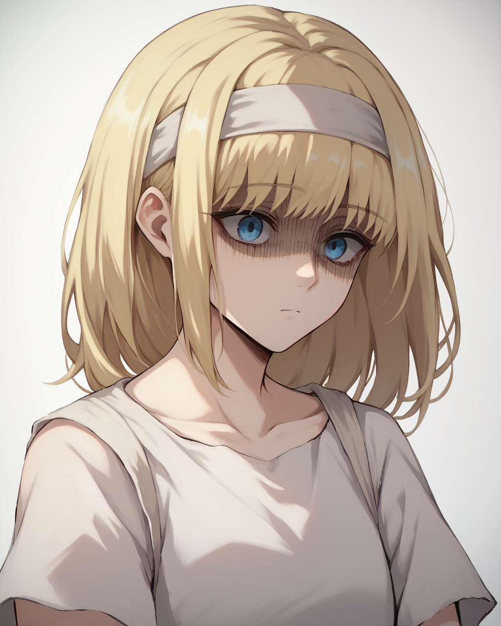 score_9, score_8_up, score_7_up,
<lora:Ymir_Fritz_PONY:1>,ymir fritz,1girl, solo, hairband, blonde hair, bangs, blue eyes, medium hair,shaded face,white dress, short sleeves,
