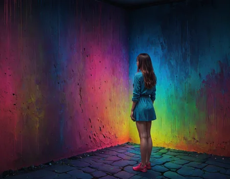  a soul squeezing through a spiritual wall, young girl standing in middle (facing away from viewer:1.3) (in the style of Zdzislaw Beksinski:1.1) <lora:another-bored-particle:0.55>  <lora:add-detail-XL:0.65>, subsurface scattering, ultra hd, 4k, high def, Photorealistic, Hyperrealistic, Hyper detailed, analog style, realistic, masterpiece, best quality, ultra realistic, 8k, Intricate, High Detail, film photography, soft lighting,  heavy shadow