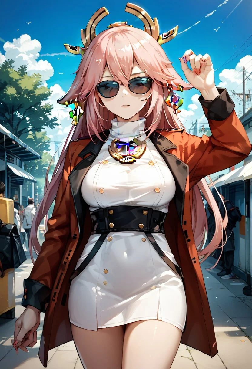 score_9, score_8_up, score_7_up, source_anime, COMMANDER_(GIRLS'_FRONTLINE), COMMANDER HAT, SUNGLASSES, yae miko