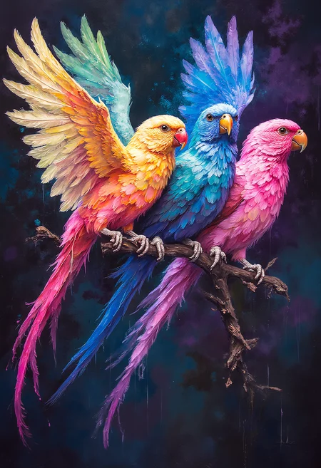 Birds of a feather flock together, Vibrant Glow