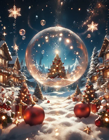 score_9, score_8_up, score_8_up, magicalchristmas, cute, (bubbles:1.2), (sparkles:1.2), floating bubbles, perfect composition, high detail, best quality, highly detailed, award-winning, professional, zPDXL3, outdoors, (snow:1), (stars:1), (snowflakes:1), (snowglobe:1.3), (dark theme, night:1.4), christmas lights, 