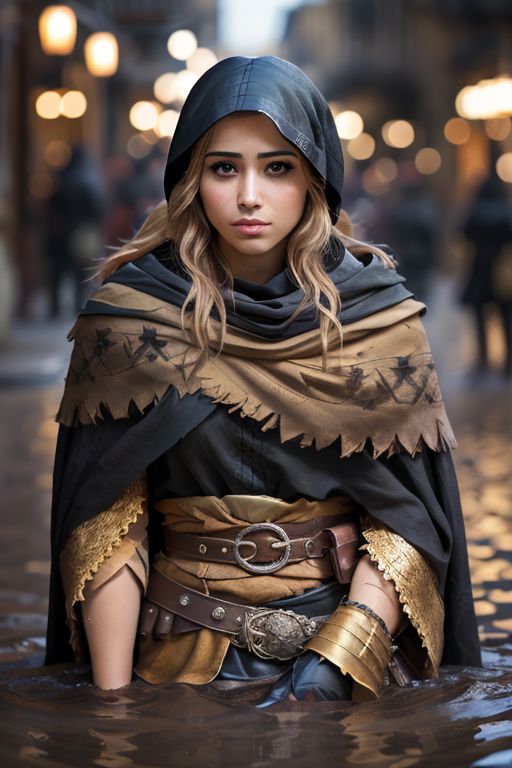 masterpiece, 
1 male bandit, solo,
NoBitches,
detailed portrait , 
partially submerged into quickand
sharp focus, bokeh background