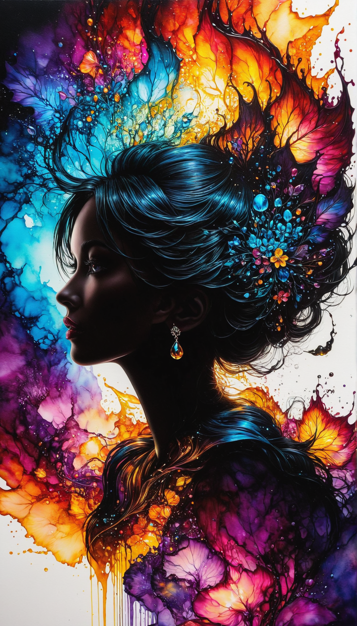 Silhouette Art, hyperrealistic art breathtaking a lineart (vibrant alcohol ink sketch). [magnificent, shiny, intriguing weirdness, faetastic extravaganza, mystery of darkness, unusual natural aesthetics, glossy].
<lora:InkArtXL_1.2:0.4> <lora:FaeTastic:0.3>  . award-winning, professional, highly detailed . extremely high-resolution details, photographic, realism pushed to extreme, fine texture, incredibly lifelike, high contrast, well defined, Silhouette Art