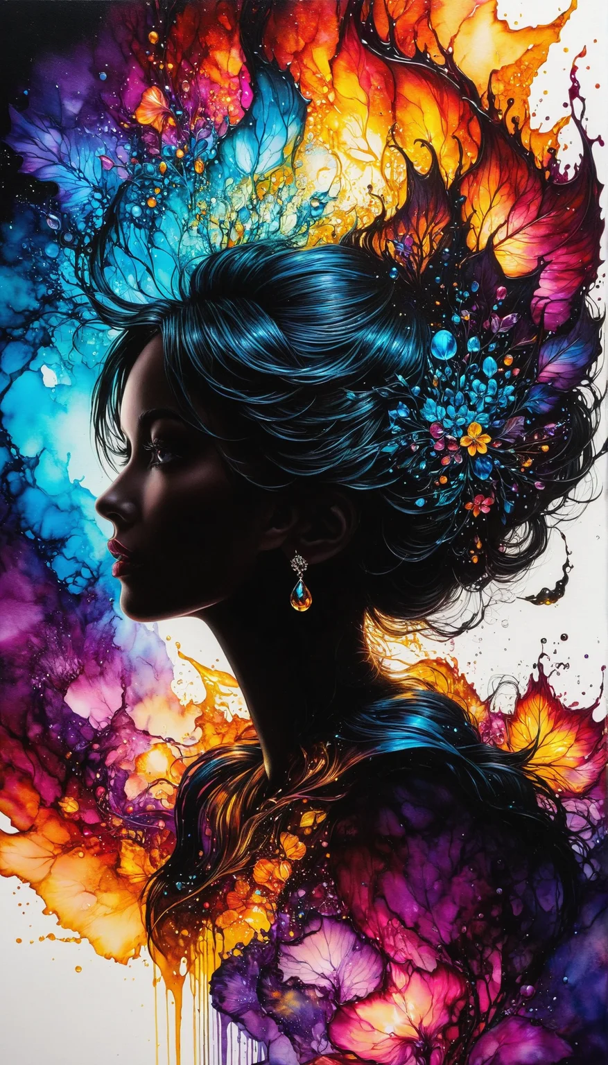 Silhouette Art, hyperrealistic art breathtaking a lineart (vibrant alcohol ink sketch). [magnificent, shiny, intriguing weirdness, faetastic extravaganza, mystery of darkness, unusual natural aesthetics, glossy].
<lora:InkArtXL_1.2:0.4> <lora:FaeTastic:0.3>  . award-winning, professional, highly detailed . extremely high-resolution details, photographic, realism pushed to extreme, fine texture, incredibly lifelike, high contrast, well defined, Silhouette Art