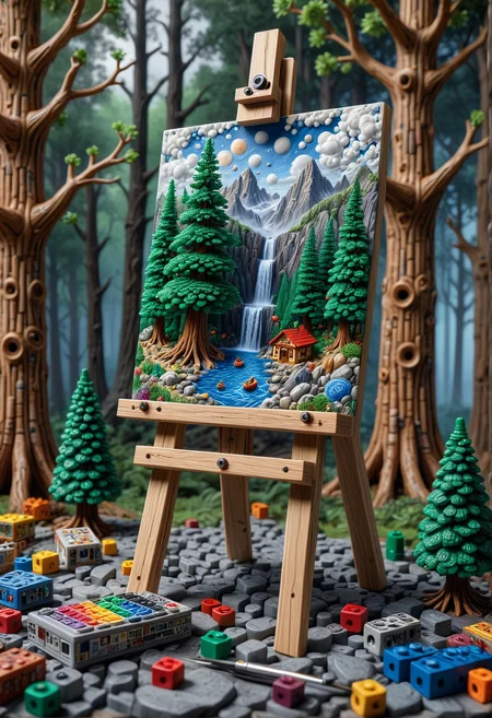 whimsical, lego bobb ross, easel, paintbrush, happy little trees background, legoland, blocks, hyperrealistic, hypermaximalist, cinemescope, dynamic lighting, <lora:detailed_notrigger:0.777> <lora:DetailedEyes_V3:0.777> <lora:luxart:0.666> (charcoal, ink)
<lora:dvr-cl-dvsn:0.555> dvr-cl-dvsn