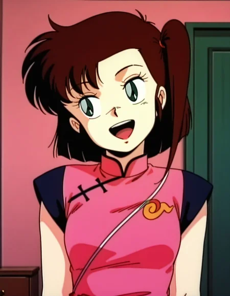 masterpiece, best quality, uncensored, arms at sides, (head tilt), upper body, laughing, solo, bedroom,
<lora:Yan0:1>, Yan0, 1girl, short hair, brown hair, green eyes, pink china dress, looking away, 1980s \(style\),