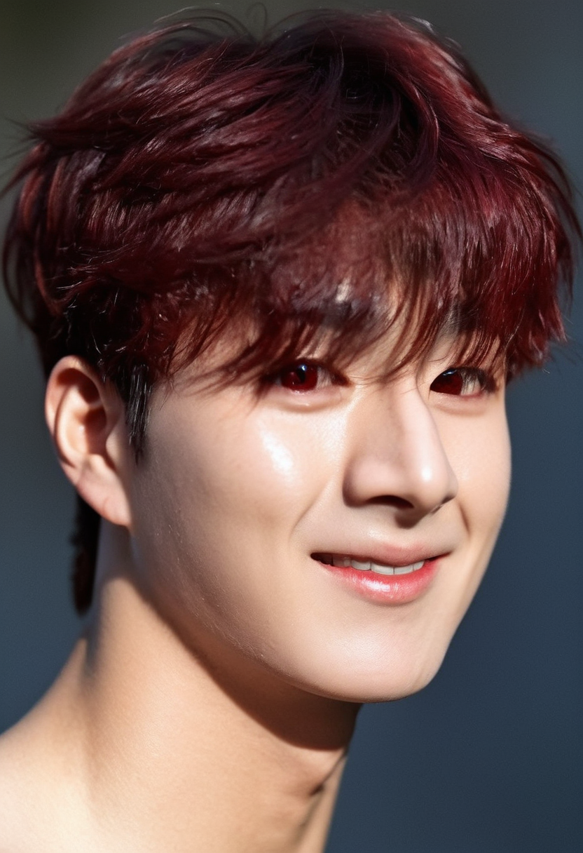 <lora:AsianGuy:0.8>, AsianGuy, (nodaeng:1.5), masterpiece, ultra-HD, cinematic lighting, photorealistic, (impressionism:1.5), high detail, depth of field, (blurred background), (dramatic lighting),masterpiece, best quality, very aesthetic,8k,masterpiece, best quality, realistic, masterpiece, best quality, 8k, breeze style, short hair,<lora:add_detail:1>, ((aesthetic_male_form:1.2, light skin)), (focus male), ((mature man:1.3)),
<lora:Breez_Style:0.95>, breeze style, shiny skin, fair skin, smooth skin, dynamic view,<lora:PenisQuiron_illus:0.8>, , tougo asagaki, red hair, red eyes, young face, male face, smile