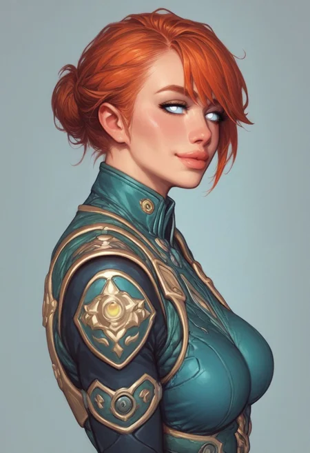 ((side view))
((1girl, cute face, dynamic pose,
Glowing aura surrounding a futuristic character like the Nomad, clad in a futuristic detailed brown suit handmade, (((futuristic army vest armor))) patches on suit, redhead, long bangs, holographic blue light streaks, medium breasts, (big shining white eyes without pupils:1.5), dynamic pose)), coy smile
BREAK
((((full closed))))
score_9, score_8_up, score_7_up, score_6_up, source_cartoon, rating_explicit, Expressiveh, (((((upper body))))), dynamic pose, (in wastelands, sandstorm:1.3)