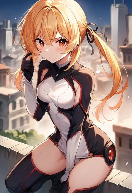 score_9, score_8_up, score_7_up, source_anime, masterpiece, 1girl, ctianlis4harte, ctianh4rte, unitard, black thigh boots, white elbow gloves, black gloves, outdoors, city, depth of field, looking at viewer, <lora:Lisaharte_pony_CLOTHING_ct:0.6>, <lora:Lisaharte_pony_character_ct:0.7>
