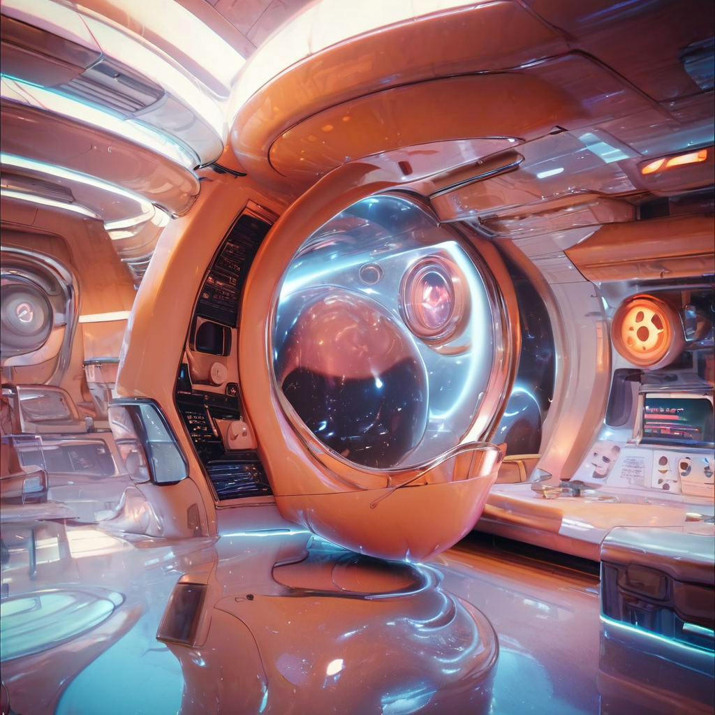 score_9, score_8_up, score_7_up, <lora:retro_pony_XL_2:1>  zPDXL a retro tech design art piece of a 2 level building, round windows, on a space station