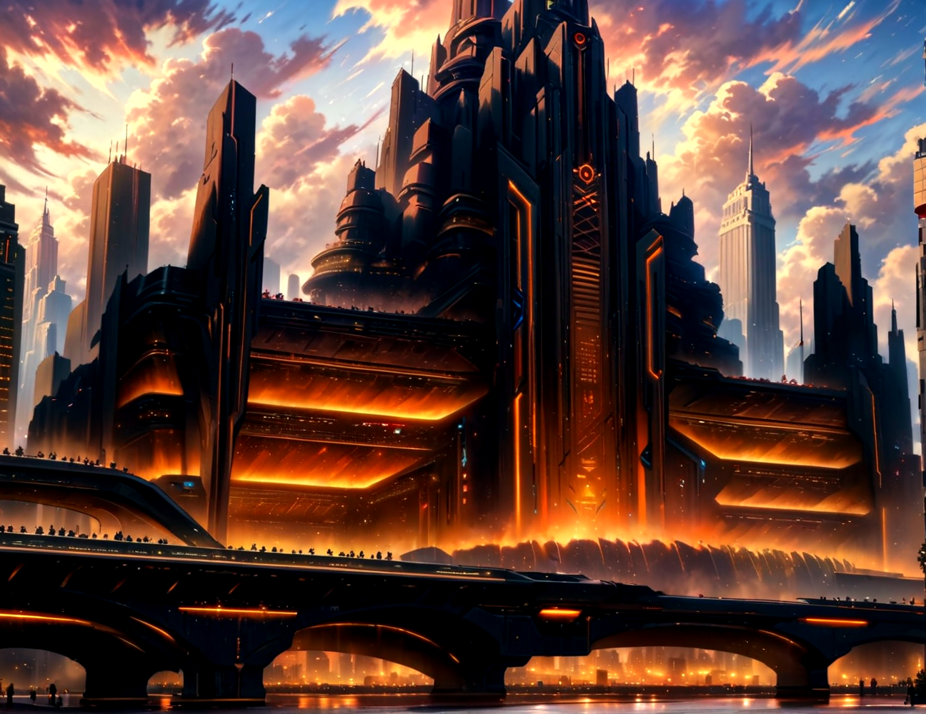 score_9, score_8_up, score_7_up,
<lora:Dystopian_Future_(Architecture)_(SDXL)_(AD):1> Dystopian Future, monumental architecture, architecture, city, cityscape, scenery, building, skyscraper, future, scifi, science fiction,  
8K, In'ei, chiaroscuro, rim lighting, perfect depth of field shot, beautiful, sharp focus, crisp details, subsurface scattering, idealized city, wide beautiful boulevards, busy city center, parks and manicured lawn areas, large parks, plazas, photographic fluffy anime clouds, made out of limestone, gothic style, photographic realism, soft lighting, soft shading, art masterclass oil painting, buildings, skyscrapers, metropolis,
BREAK zPDXL, zPDXLxxx, <lora:wowifierXL:0.2> art by mooncryptowow <lora:sdxl_lightning_8step_lora:0.4> <lora:detailed_notrigger:0.5>