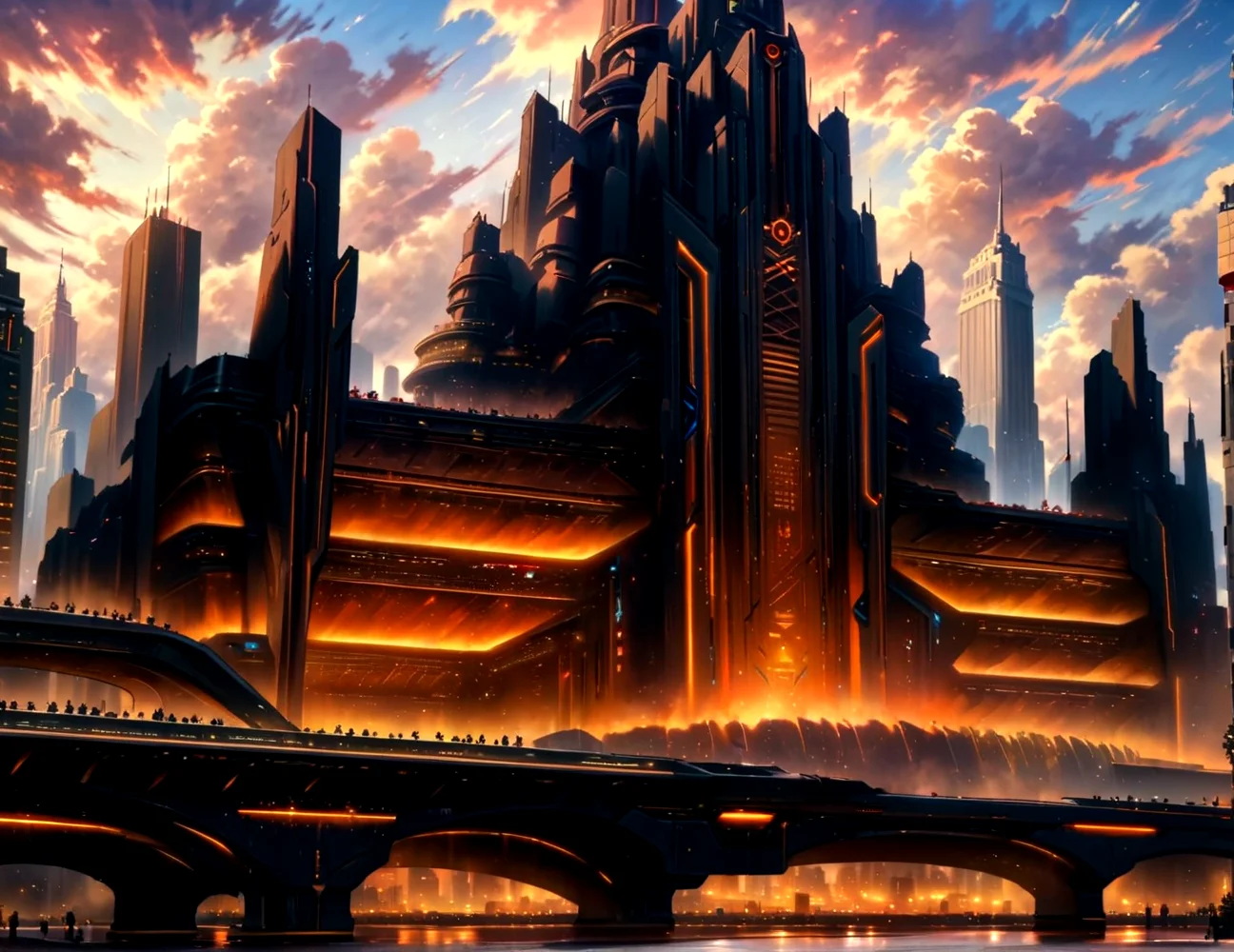 score_9, score_8_up, score_7_up,
<lora:Dystopian_Future_(Architecture)_(SDXL)_(AD):1> Dystopian Future, monumental architecture, architecture, city, cityscape, scenery, building, skyscraper, future, scifi, science fiction,  
8K, In'ei, chiaroscuro, rim lighting, perfect depth of field shot, beautiful, sharp focus, crisp details, subsurface scattering, idealized city, wide beautiful boulevards, busy city center, parks and manicured lawn areas, large parks, plazas, photographic fluffy anime clouds, made out of limestone, gothic style, photographic realism, soft lighting, soft shading, art masterclass oil painting, buildings, skyscrapers, metropolis,
BREAK zPDXL, zPDXLxxx, <lora:wowifierXL:0.2> art by mooncryptowow <lora:sdxl_lightning_8step_lora:0.4> <lora:detailed_notrigger:0.5>