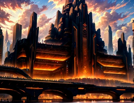 score_9, score_8_up, score_7_up,
<lora:Dystopian_Future_(Architecture)_(SDXL)_(AD):1> Dystopian Future, monumental architecture, architecture, city, cityscape, scenery, building, skyscraper, future, scifi, science fiction,  
8K, In'ei, chiaroscuro, rim lighting, perfect depth of field shot, beautiful, sharp focus, crisp details, subsurface scattering, idealized city, wide beautiful boulevards, busy city center, parks and manicured lawn areas, large parks, plazas, photographic fluffy anime clouds, made out of limestone, gothic style, photographic realism, soft lighting, soft shading, art masterclass oil painting, buildings, skyscrapers, metropolis,
BREAK zPDXL, zPDXLxxx, <lora:wowifierXL:0.2> art by mooncryptowow <lora:sdxl_lightning_8step_lora:0.4> <lora:detailed_notrigger:0.5>