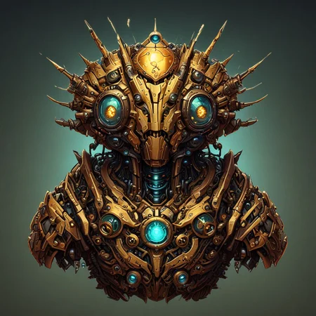 lumenarium, mechabird character, portrait view