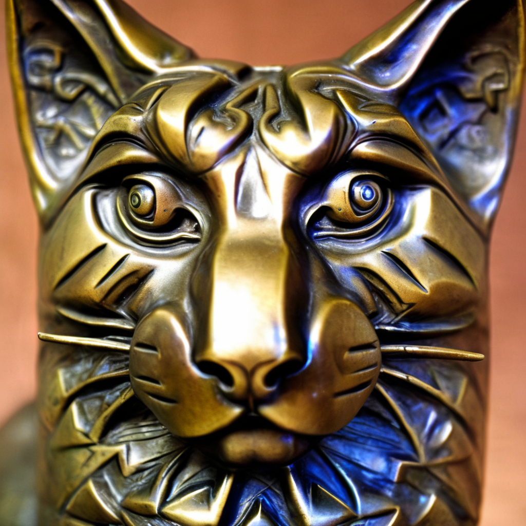 szukalski close up cat bronze sculpture, majestic<lora:szukalski:0.8>