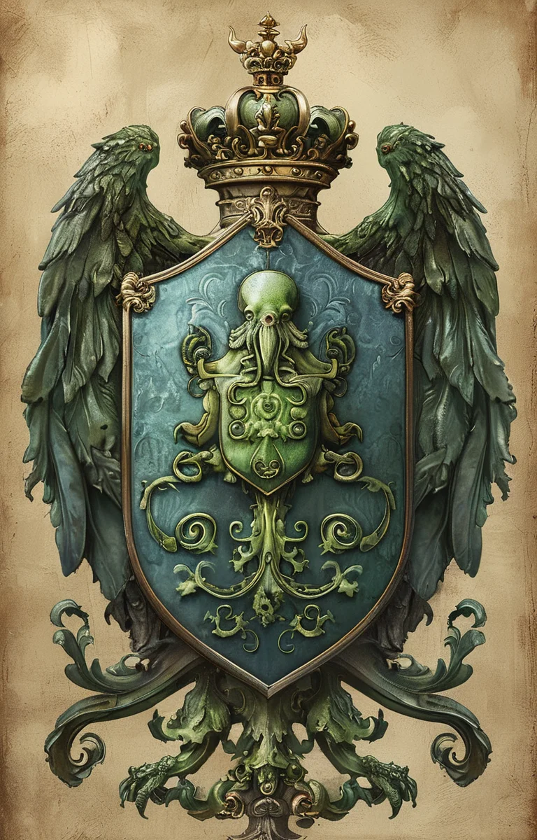 masterpiece,best quality,<lora:tbh227-sdxl:0.9>,illustration,style of Coat of Arms,Cthulhu