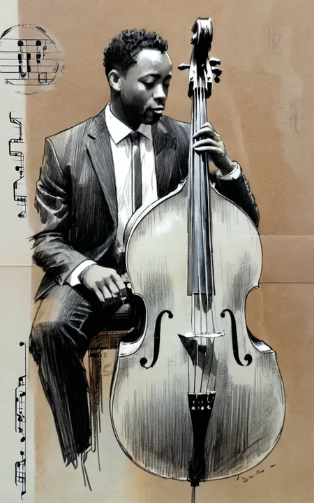 1boy, by LOUI JOVER, solo, monochrome, musician, sketch, traditional media, male focus, jazz, holding, double bass
<lora:LOUIJOVER#SXDL1.0#by Loui Jover#v2.00#-000006-rs.sv_fro.0.999-nr.0128:0.85>